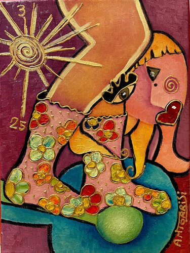 LES CHAUSSETTES by Anne-Marie Torrisi, 회화 for Sale on Singulart