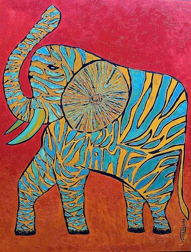 L’ÉLÉPHANT di Anne-Marie Torrisi, Pittura in vendita su Singulart