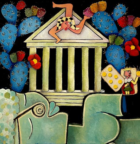 LA VALLÉE DES TEMPLES par Anne-Marie Torrisi, Peinture en vente sur Singulart