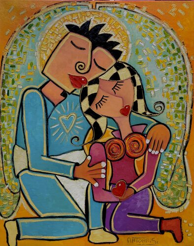 L’ANGE GARDIEN van Anne-Marie Torrisi, Schilderij te koop op Singulart