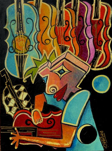 LE LUTHIER von Anne-Marie Torrisi, Malerei kaufen auf Singulart