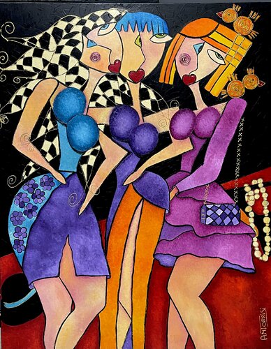 LE TAPIS ROUGE de Anne-Marie Torrisi, Pintura a la venta en Singulart