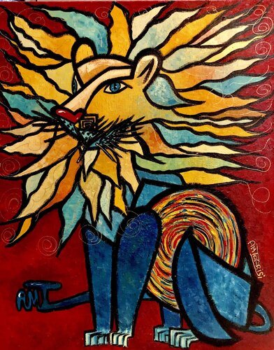 LE LION von Anne-Marie Torrisi, Malerei kaufen auf Singulart