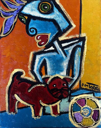 LA COMPAGNON van Anne-Marie Torrisi, Schilderij te koop op Singulart