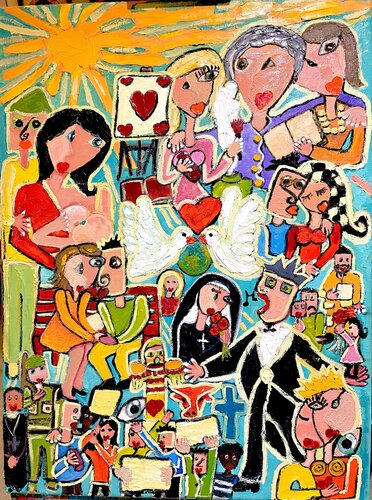 LES GENS par Anne-Marie Torrisi, Peinture en vente sur Singulart