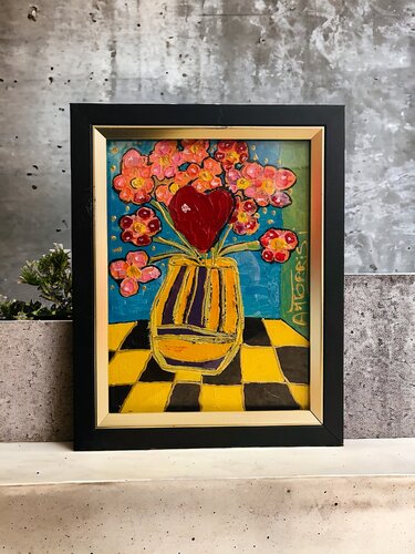 LE CŒUR DU BOUQUET di Anne-Marie Torrisi, Pittura in vendita su Singulart