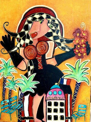 LA BELLE NIÇOISE par Anne-Marie Torrisi, Peinture en vente sur Singulart