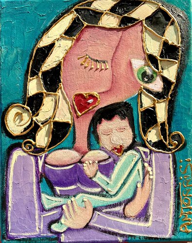 AMOUR MATERNEL van Anne-Marie Torrisi, Schilderij te koop op Singulart
