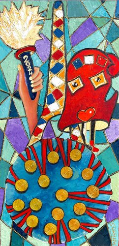 LA FLAMME OLYMPIQUE van Anne-Marie Torrisi, Schilderij te koop op Singulart