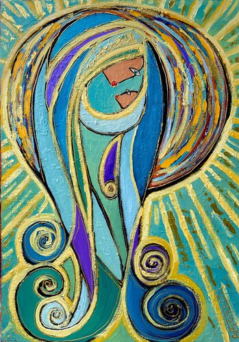 LA MÈRE RT L’ENFANT di Anne-Marie Torrisi, Pittura in vendita su Singulart