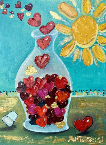 LES CŒURS DE LA VIE di Anne-Marie Torrisi, Pittura in vendita su Singulart