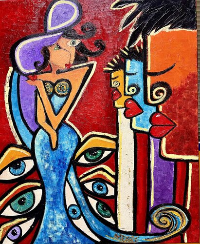 LE FESTIVAL DE CANNES van Anne-Marie Torrisi, Schilderij te koop op Singulart