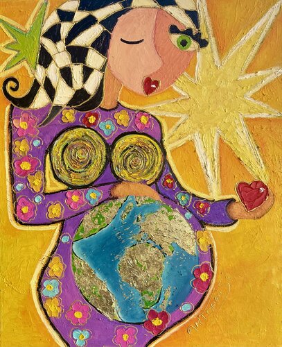 LA PLACE DU MONDE DANS LA FEMME di Anne-Marie Torrisi, Pittura in vendita su Singulart