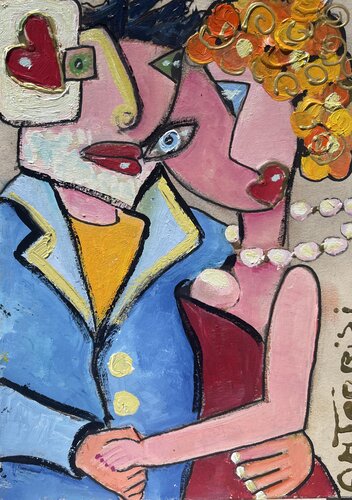 Énamourés par Anne-Marie Torrisi, Œuvre sur papier en vente sur Singulart