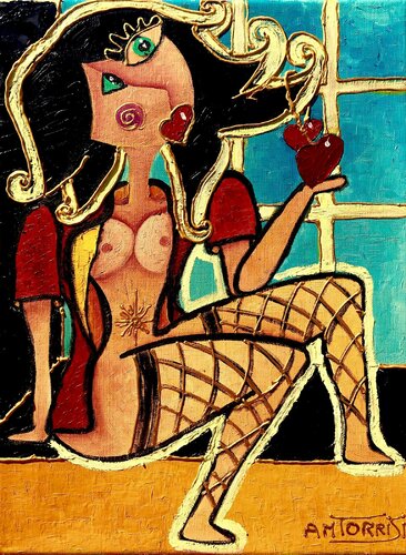LA RÊVEUSE van Anne-Marie Torrisi, Schilderij te koop op Singulart