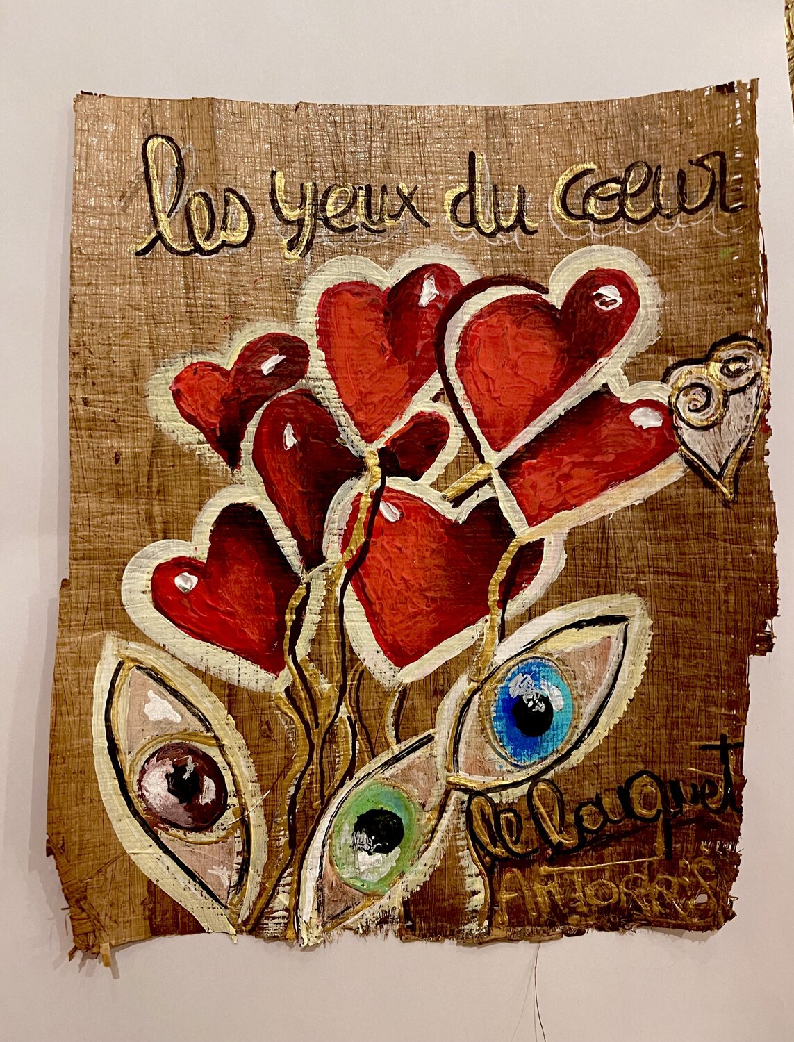 LES YEUX DU CŒUR le bouquet Anne-Marie Torrisi Originalgemälde zu verkaufen