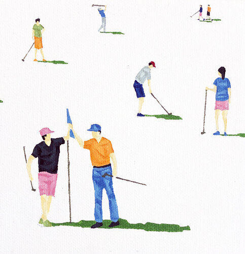 Golfers Nano 35 by Stephanie Ho, 회화 for Sale on Singulart