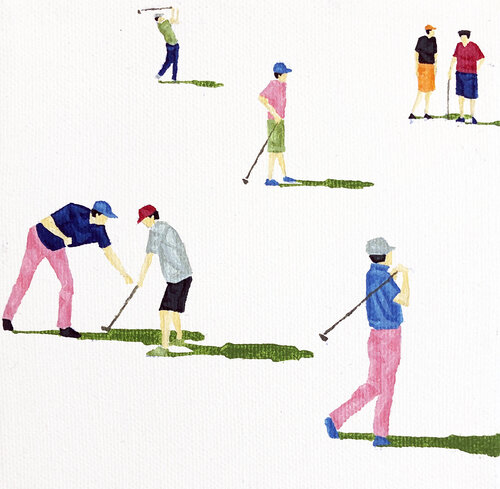 Golfers Nano 36 by Stephanie Ho, 회화 for Sale on Singulart