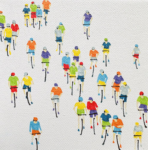 Ironman Nano 03 Cyclists van Stephanie Ho, Schilderij te koop op Singulart