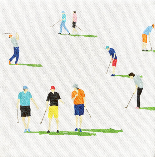 Golfers Nano 05 di Stephanie Ho, Pittura in vendita su Singulart