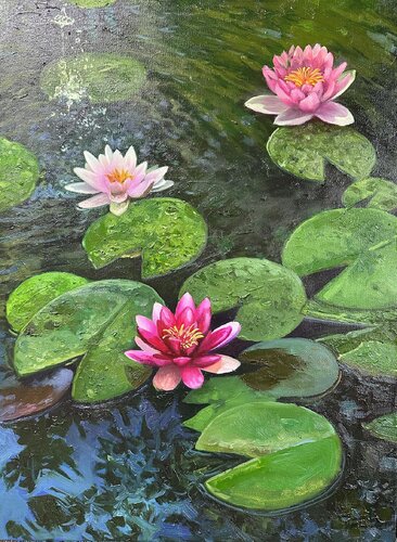 Lilly Pond de Emil Kasymov, Pintura a la venta en Singulart