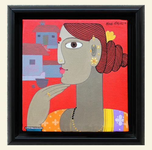 Telangana woman by Kandi Narsimlu, Painting for Sale on Singulart