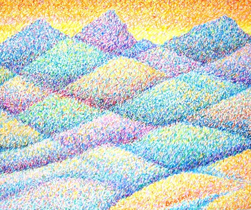 The mountains by Aleksandr Breskin, 종이 for Sale on Singulart