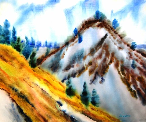 Mountain haystack van Aleksandr Breskin, Werk op papier te koop op Singulart