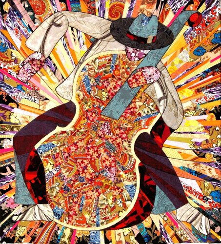 Flower musician von Aleksandr Breskin, Textil kaufen auf Singulart