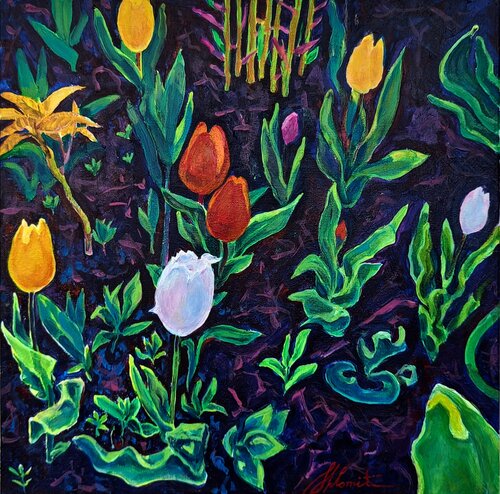 And there was evening, and there was morning. Flowers Shlomit Aharonovitch