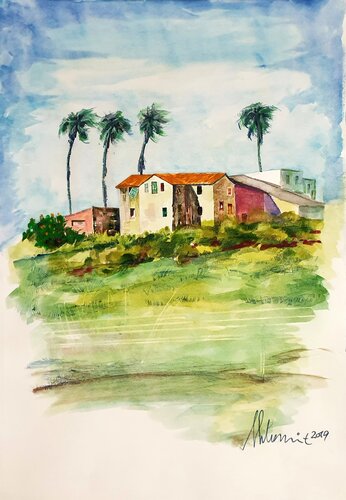 Rural israel by Shlomit Aharonovitch, Work on Paper for Sale on Singulart