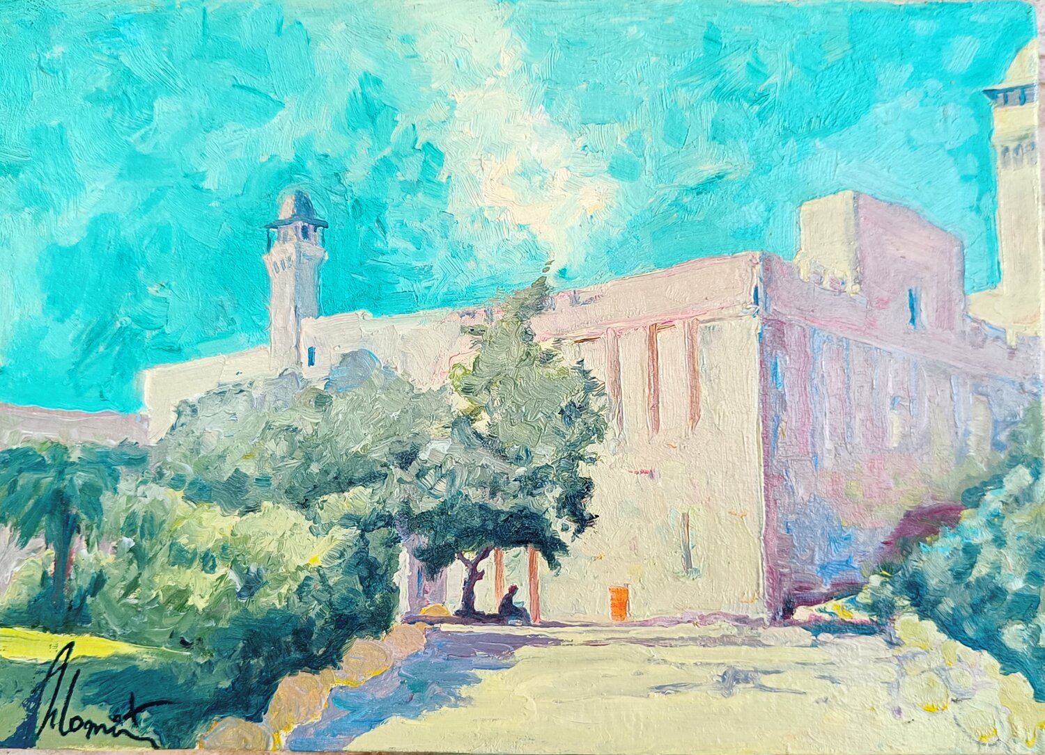 Cave of the Patriarchs Shlomit Aharonovitch Originalgemälde zu verkaufen