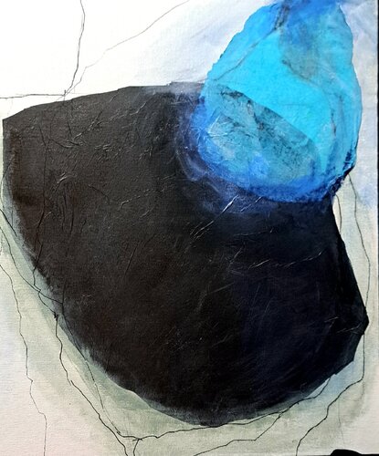 Blue on Black di Maija Vanhatapio, Opera su carta in vendita su Singulart