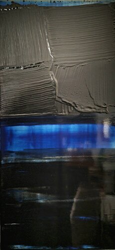 LA OU COULE L'OR BLEU II von Frédéric Halbreich, Malerei kaufen auf Singulart