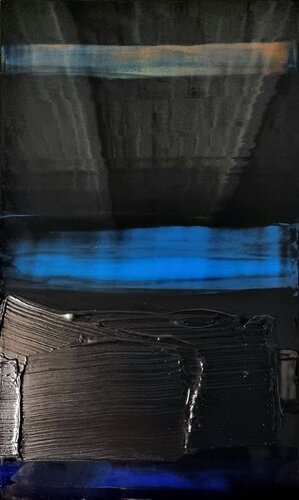 LA OU COULE L'OR BLEU IV van Frédéric Halbreich, Schilderij te koop op Singulart