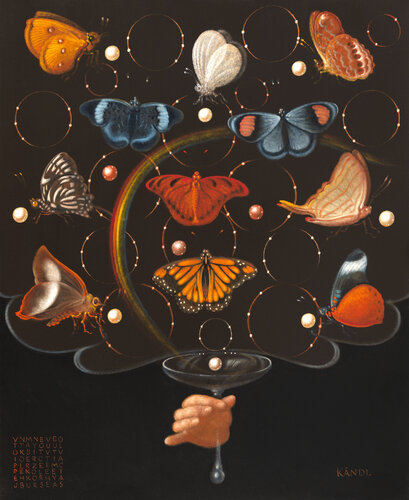 Le bouquet papillons de Lukas Kandl, Pintura a la venta en Singulart