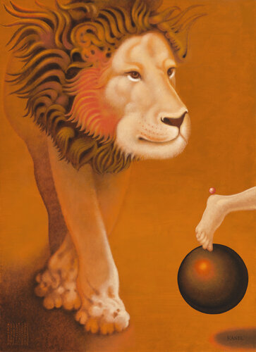 Le Lion et le Chasseur von Lukas Kandl, Malerei kaufen auf Singulart