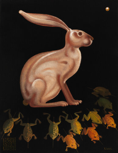 Le Lièvre et les Grenouilles de Lukas Kandl, Pintura a la venta en Singulart
