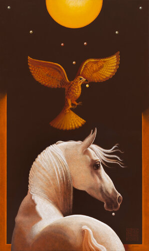 Sous la pleine lune de Lukas Kandl, Pintura a la venta en Singulart