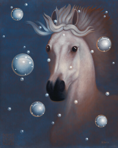 Cheval dans le ciel étoilé de Lukas Kandl, Pintura a la venta en Singulart