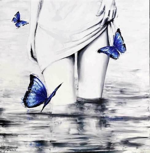 Walk with butterflies van Elena Ivaniuk, Schilderij te koop op Singulart