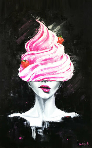 Strawberry. Sweet girl. von Elena Ivaniuk, Malerei kaufen auf Singulart