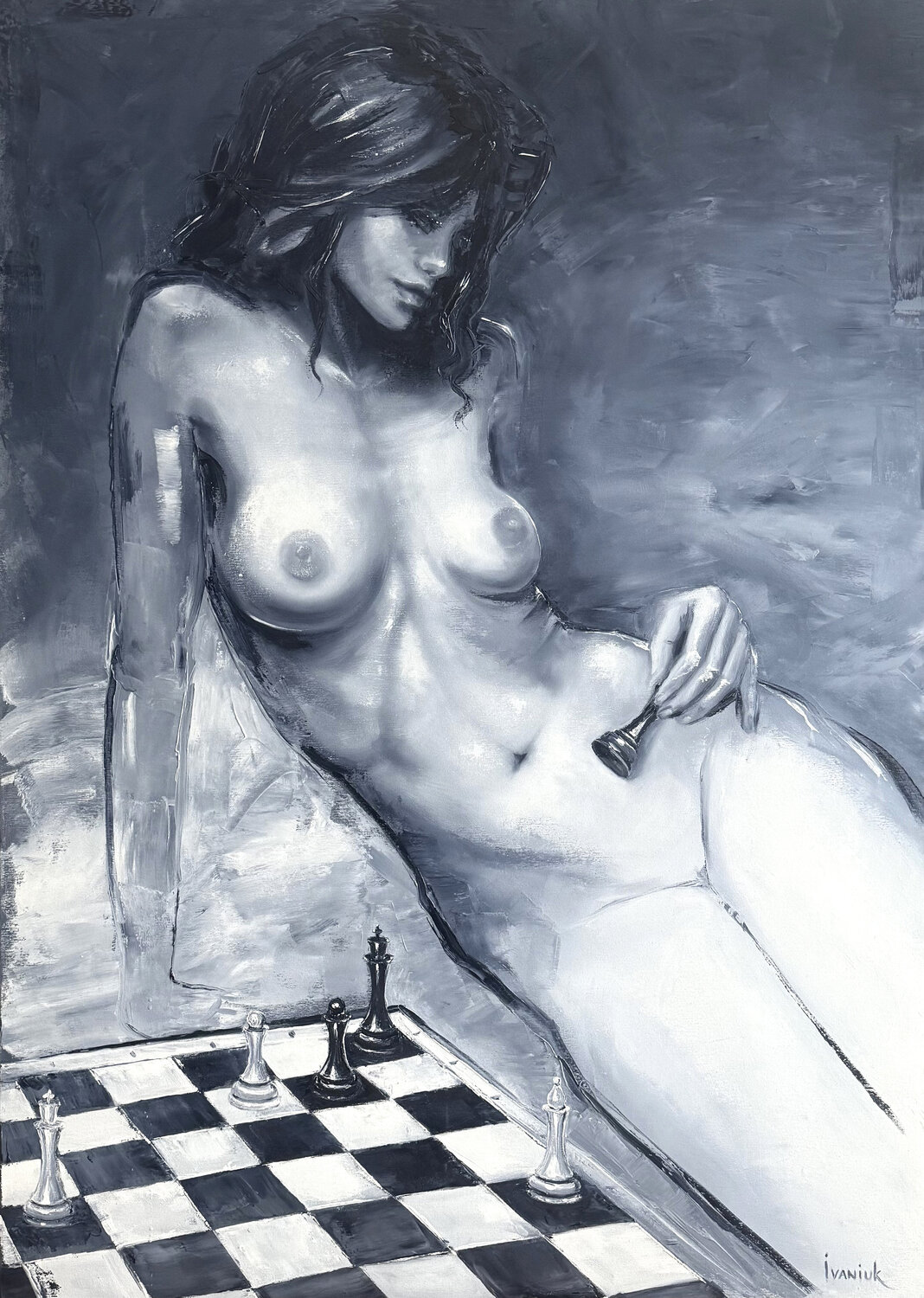 Chess in bed Elena Ivaniuk