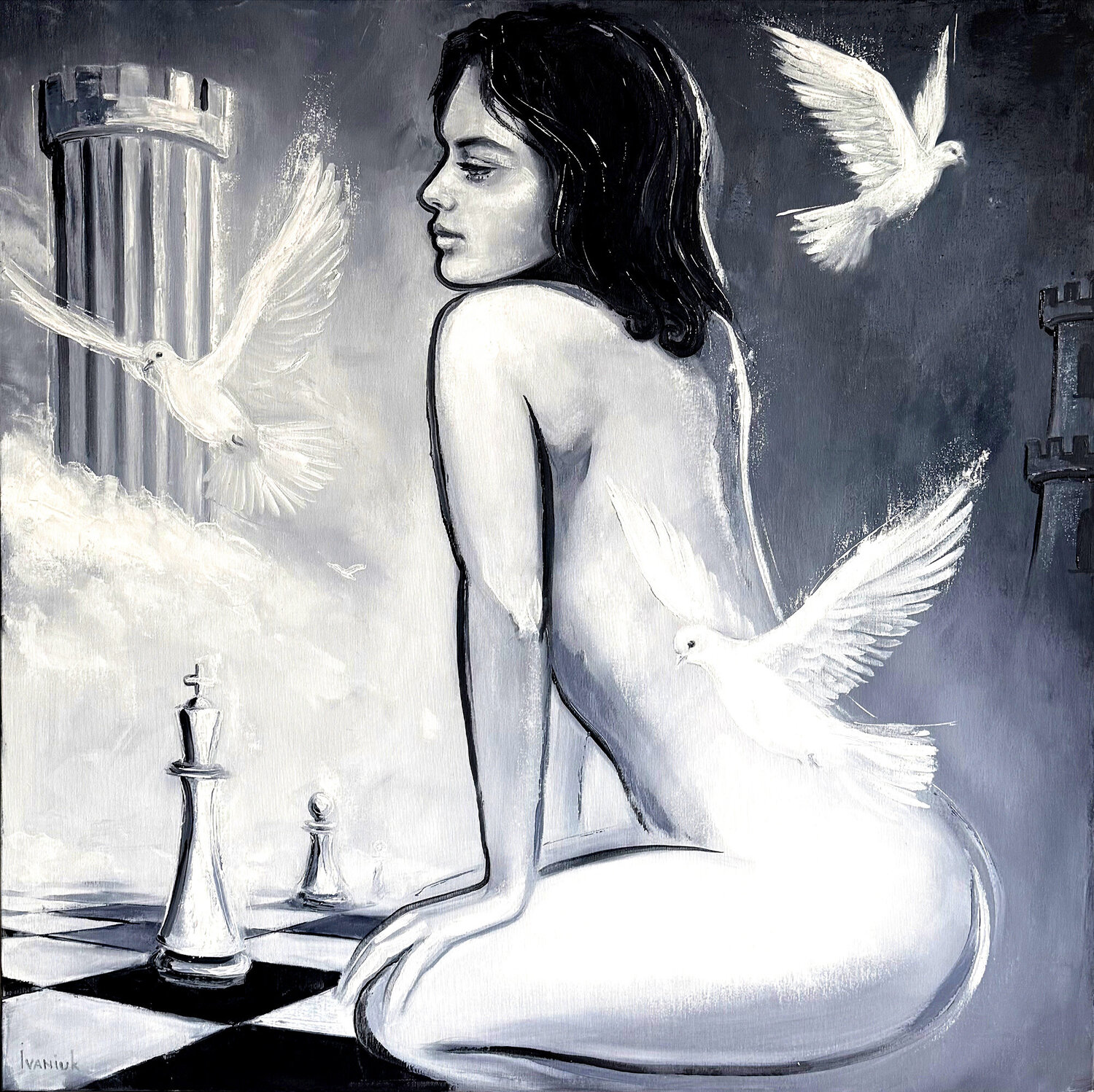 Between Dreams and Reason Elena Ivaniuk Original painting for sale