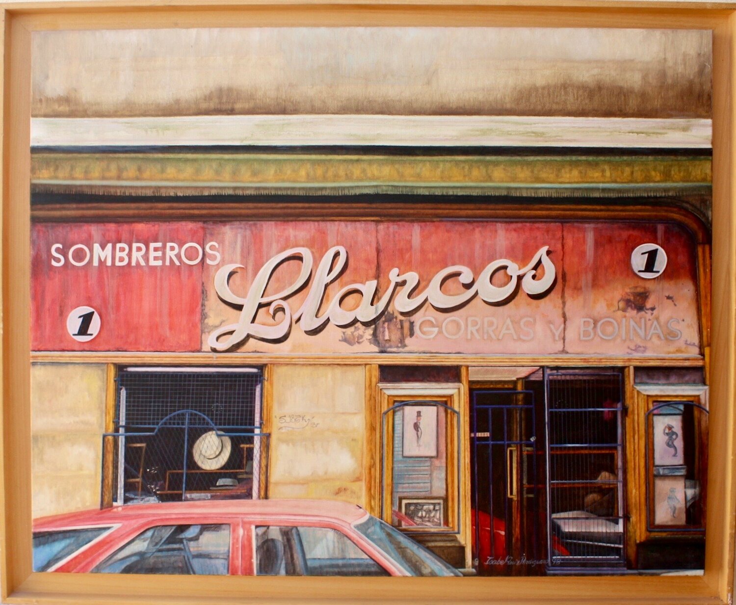 "SOMBREROS Y BOINAS" Isabel Ruíz Perdiguero Dipinto originale in vendita