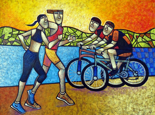 Mundo fitness di Dennis Esteves, Pittura in vendita su Singulart