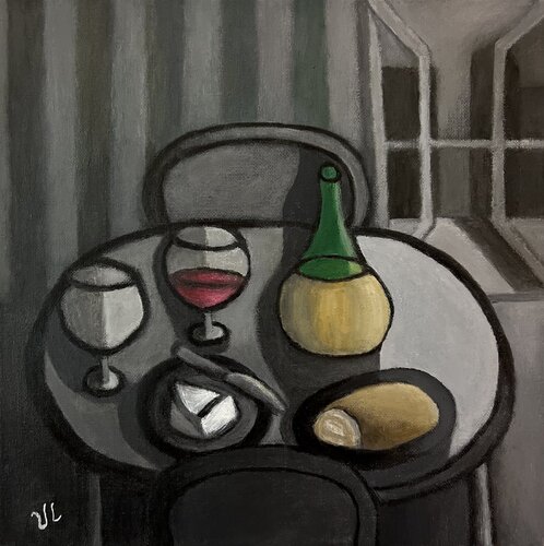 Still Life with Wine and Cheese Victoria Lakes