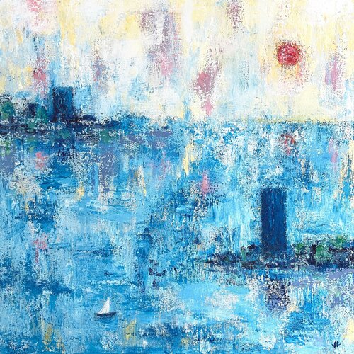 Boat in a Mist van Victoria Lakes, Schilderij te koop op Singulart