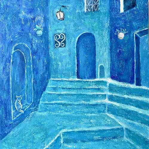 Blue Morocco van Victoria Lakes, Schilderij te koop op Singulart