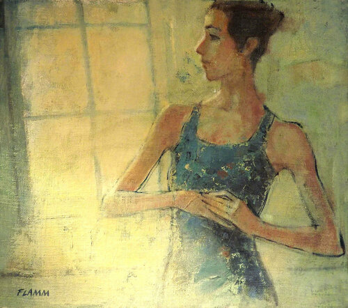At the Window di Ferenc Flamm, Pittura in vendita su Singulart